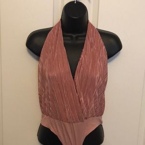 Halter open back body suit